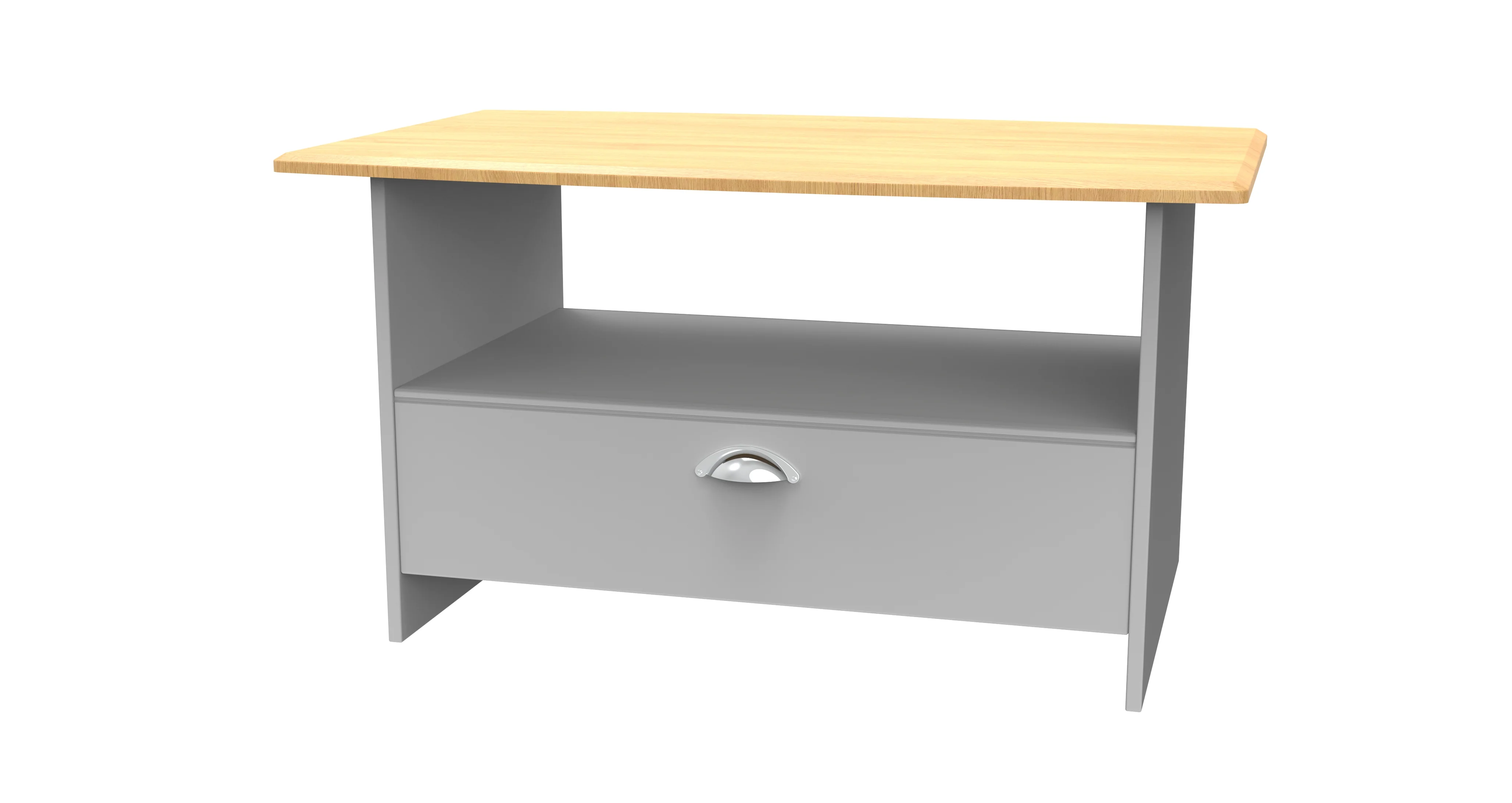 Westminster Ready Assembled Bottom Drawer Coffee Table In Grey Matt & Riviera Oak - Image 2