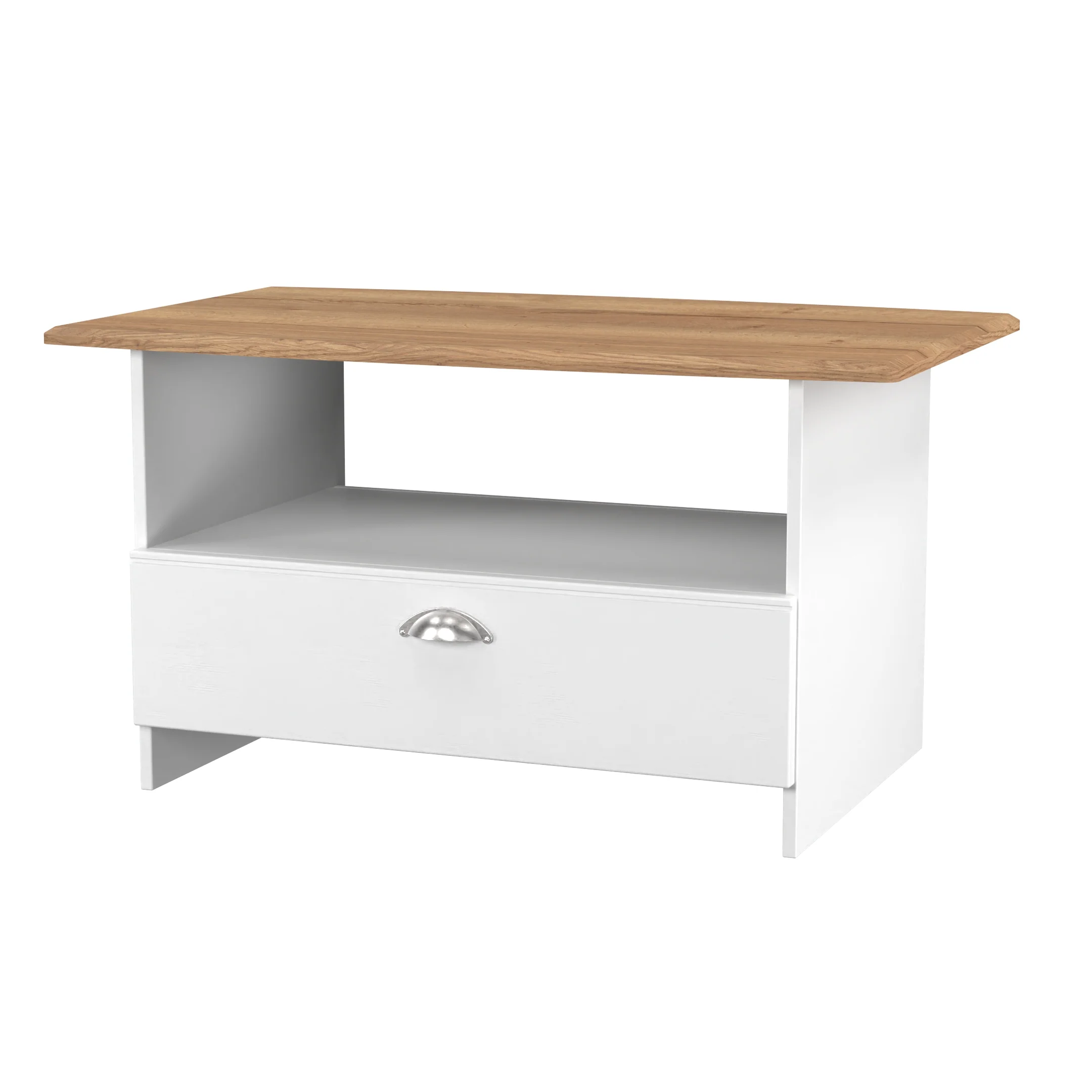 Westminster Ready Assembled Bottom Drawer Coffee Table in White Ash & Riviera Oak - Image 3