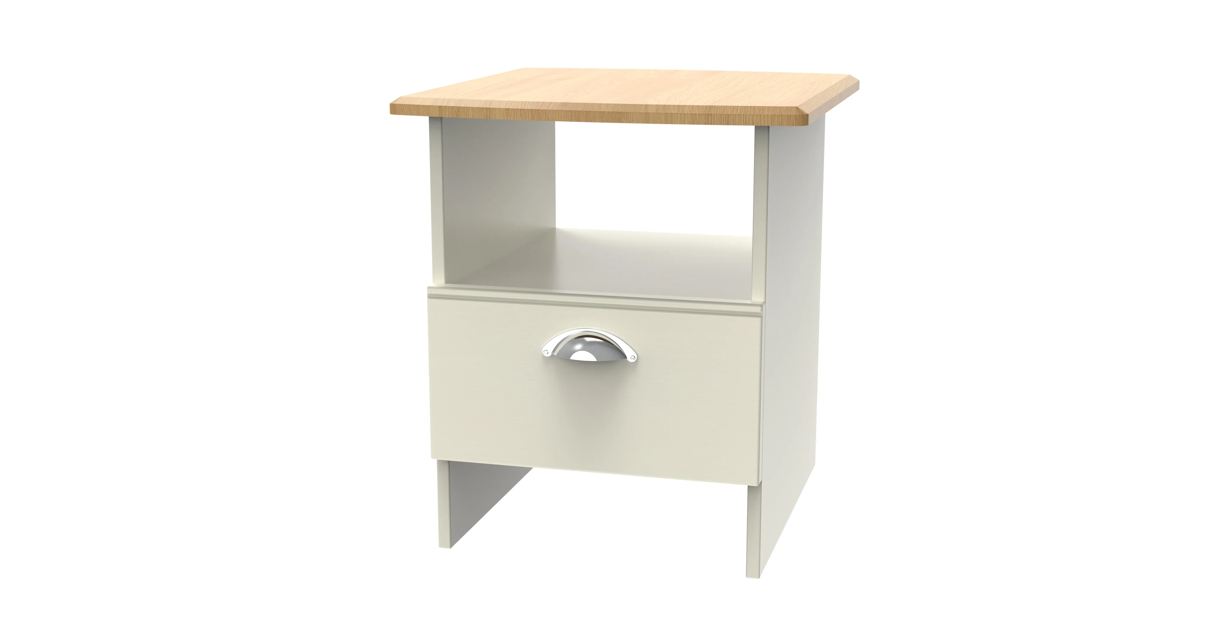 Westminster Ready Assembled Bottom Drawer Lamp Table in Cream Ash & Riviera Oak - Image 8