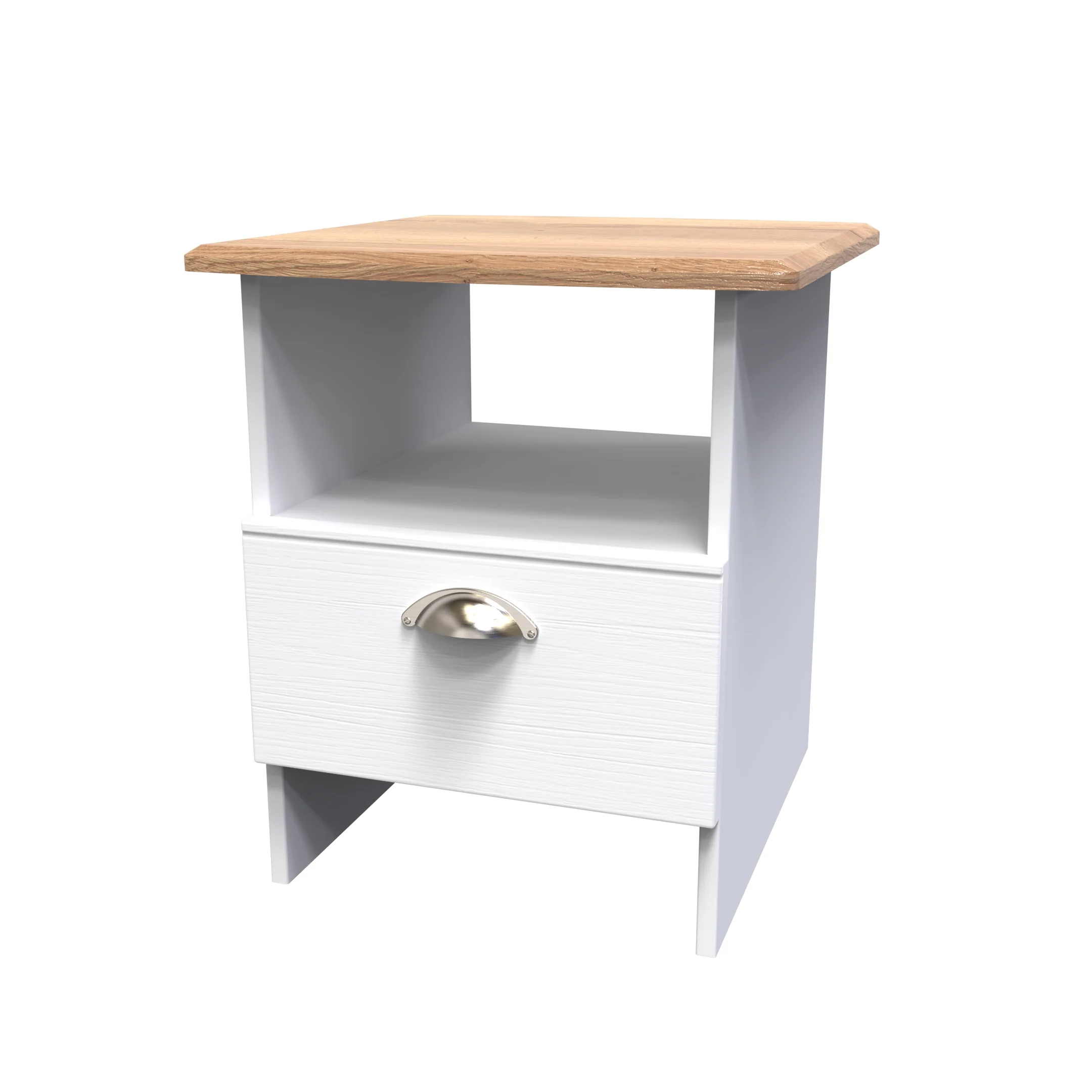Westminster Ready Assembled Bottom Drawer Lamp Table in White Ash & Riviera Oak - Image 3