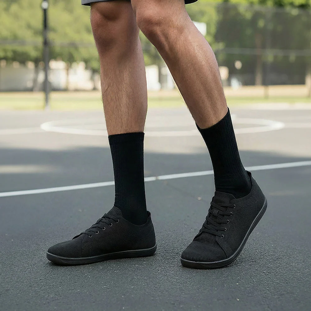 Wide Fit Trainers Comfortable Running Trainers - Black