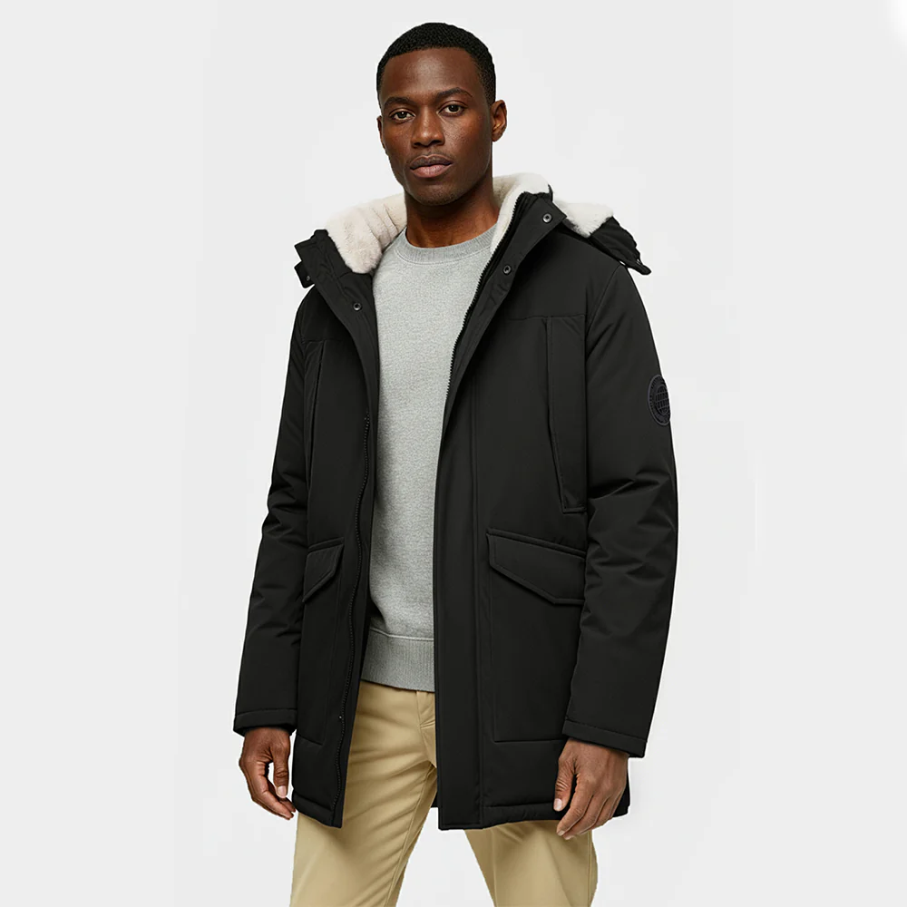 Winter Mid-Length Padded Coat Jacket With Hood