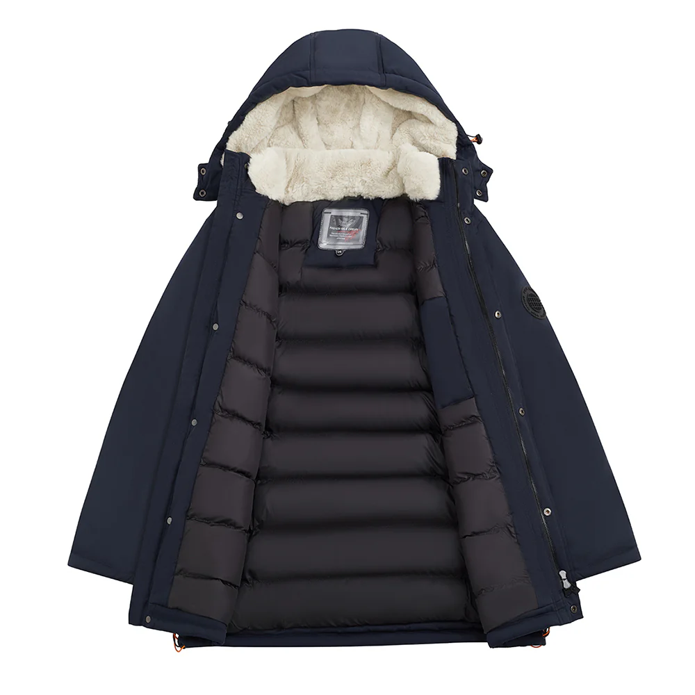 Winter Mid-Length Padded Coat Jacket With Hood - Image 4