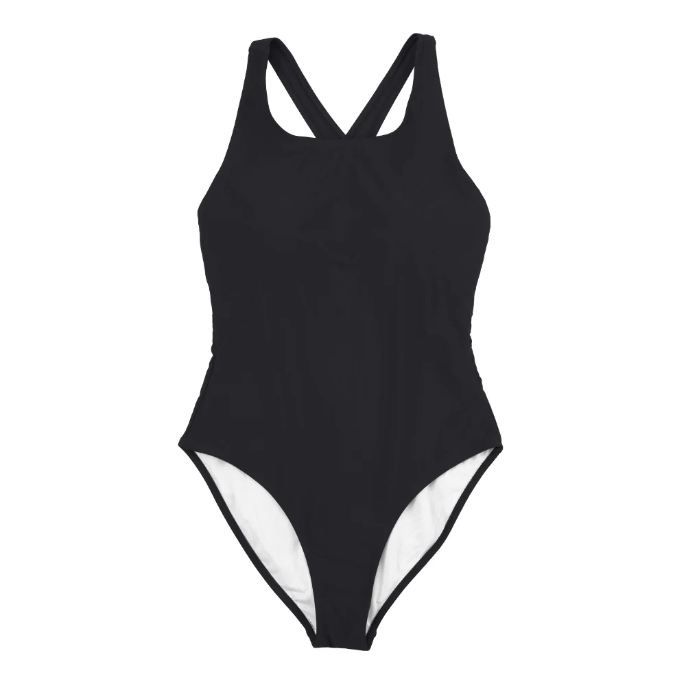 Women One Piece U-Neckline Swimsuit - Black - Image 4