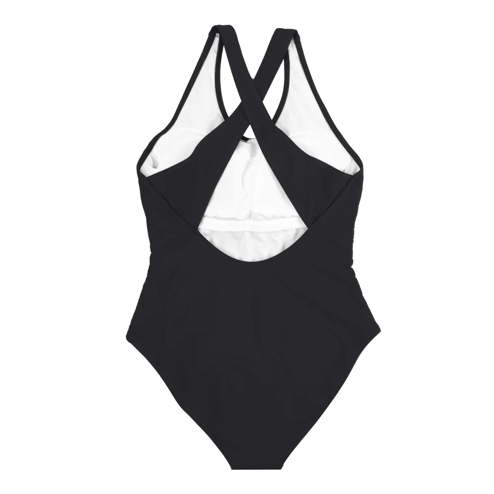 Women One Piece U-Neckline Swimsuit - Black - Image 5