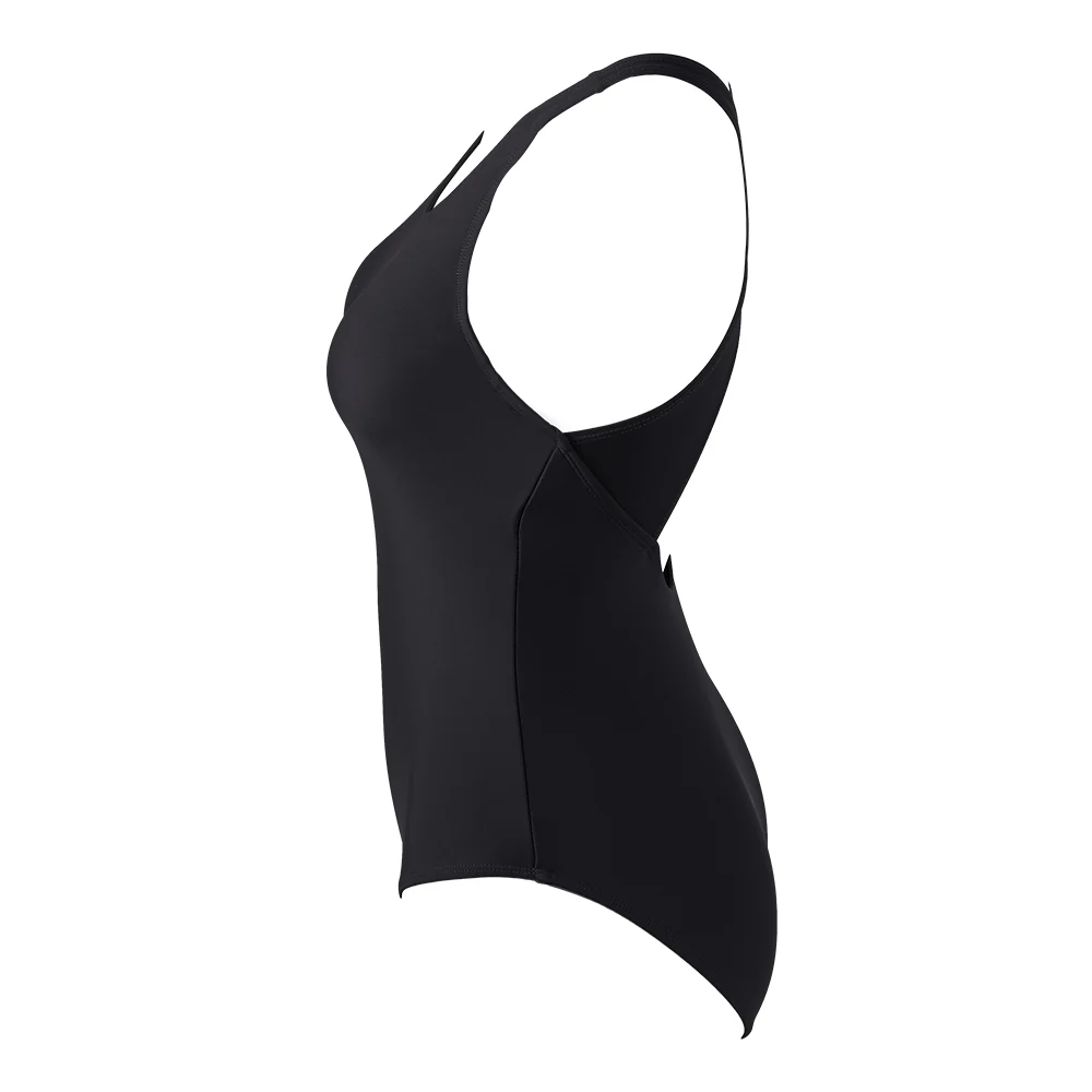 Women One Piece U-Neckline Swimsuit - Black - Image 6