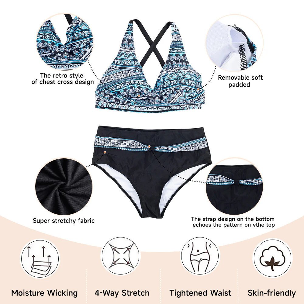 Women Two Piece V-Neckline Bikini Swimsuit - Image 8