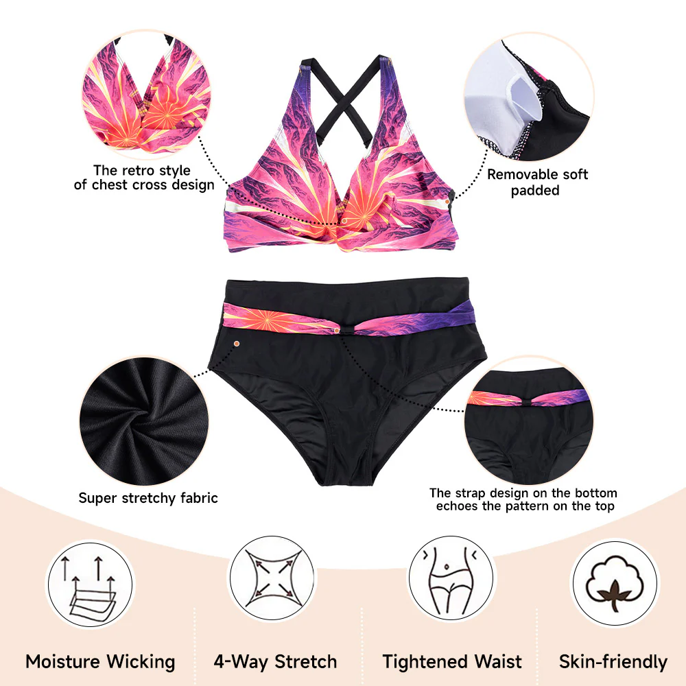Women Two Piece V-Neckline Bikini Swimsuit - Image 8