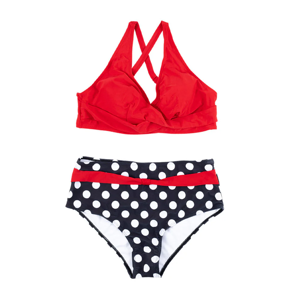 Women Two Piece V-Neckline Bikini Swimsuit - Image 3