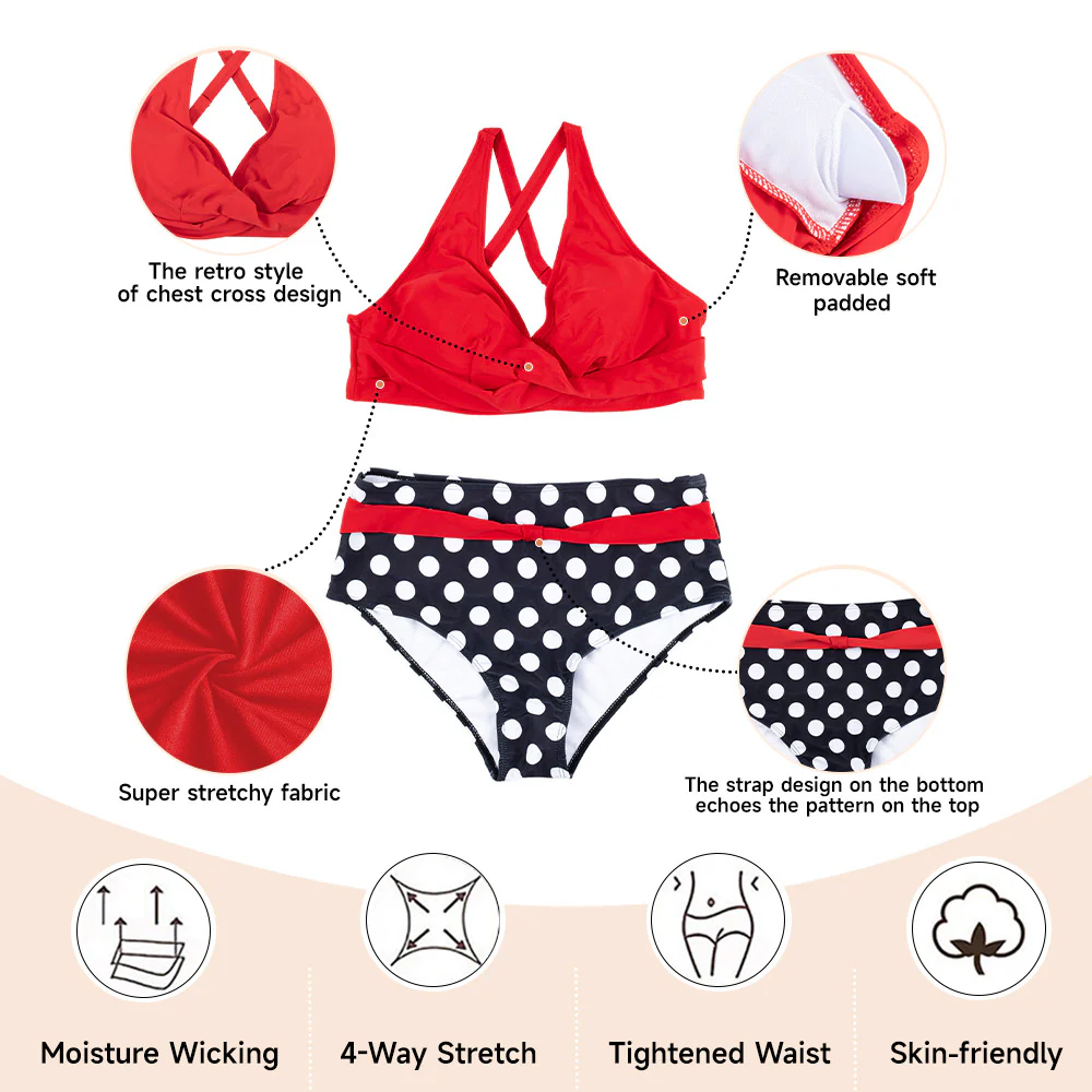 Women Two Piece V-Neckline Bikini Swimsuit - Image 8