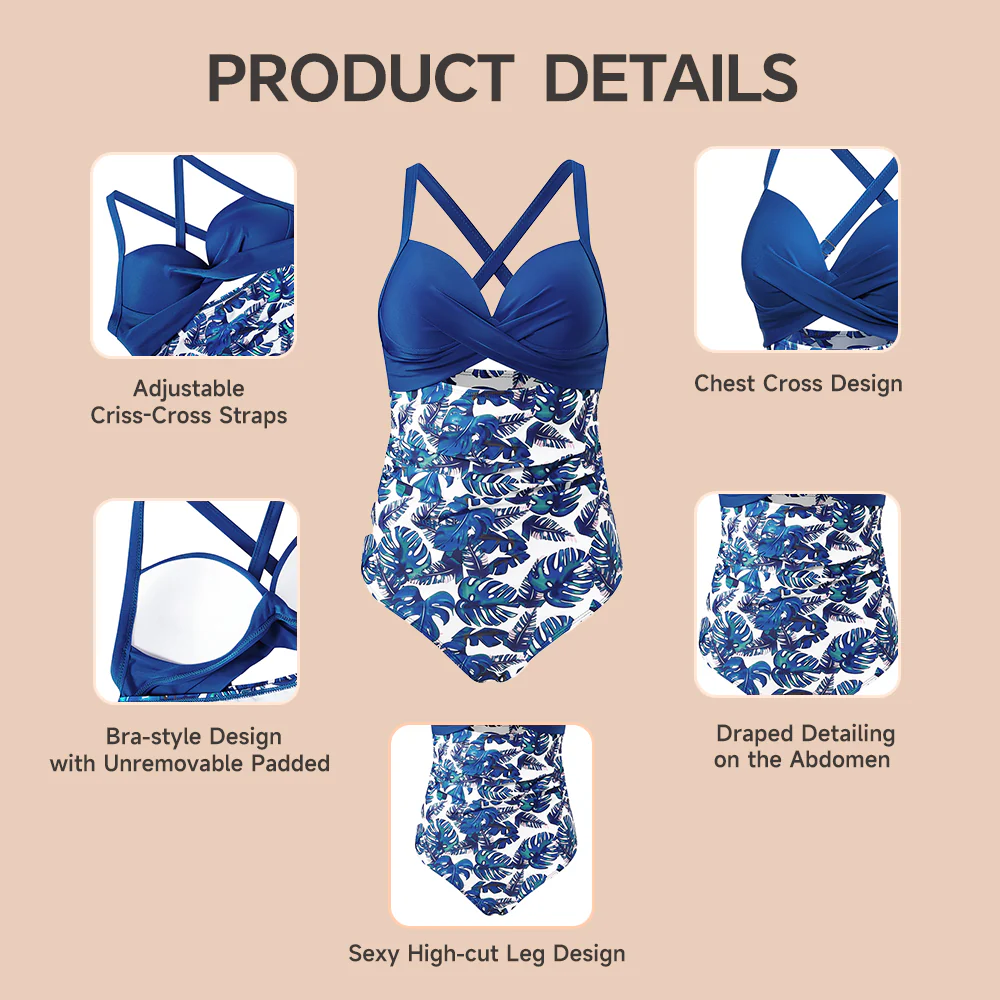 Womens Cut-Out Swimsuit with Cross Straps - Image 8