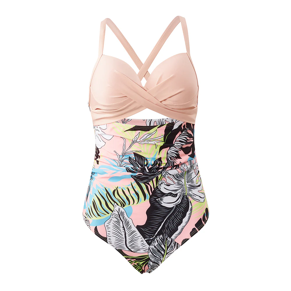 Womens Cut-Out Swimsuit with Cross Straps - Image 3