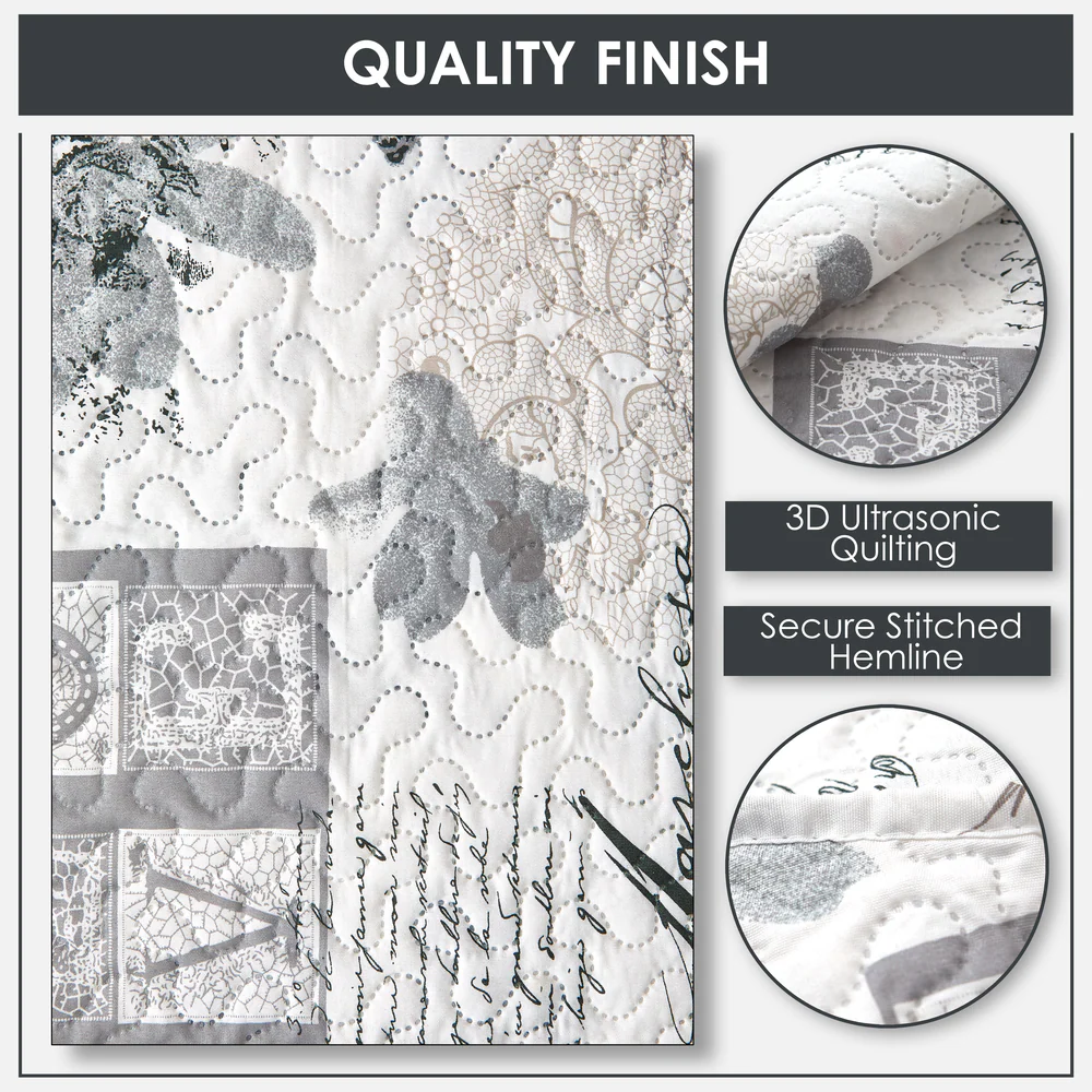 Wordsworth - Quilted Patchwork Bedspread Set - Image 4
