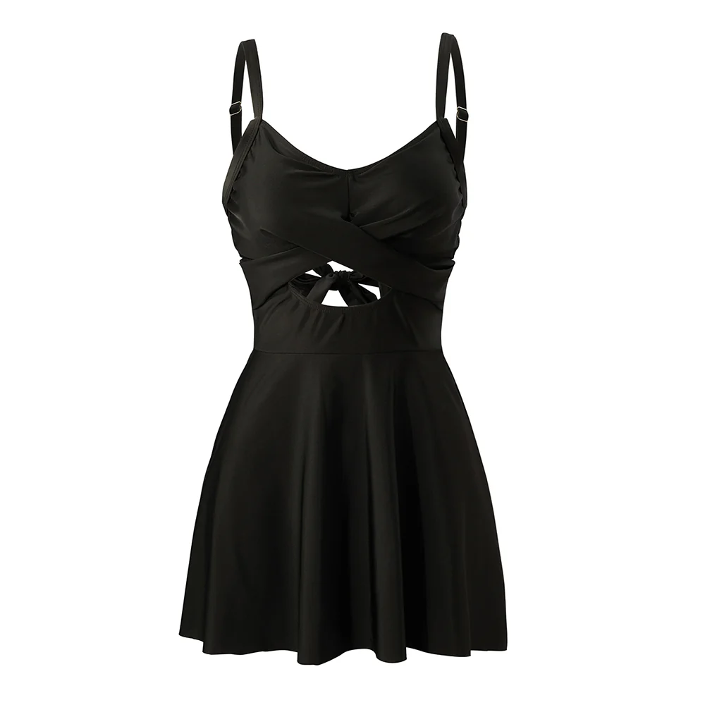 Wrap-Front V-Neck Tummy Control One-Piece Swimsuit - Image 3