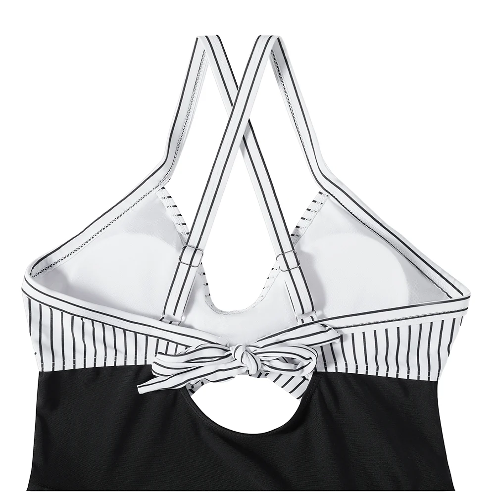 Wrap-Front V-Neck Tummy Control One-Piece Swimsuit - Image 5