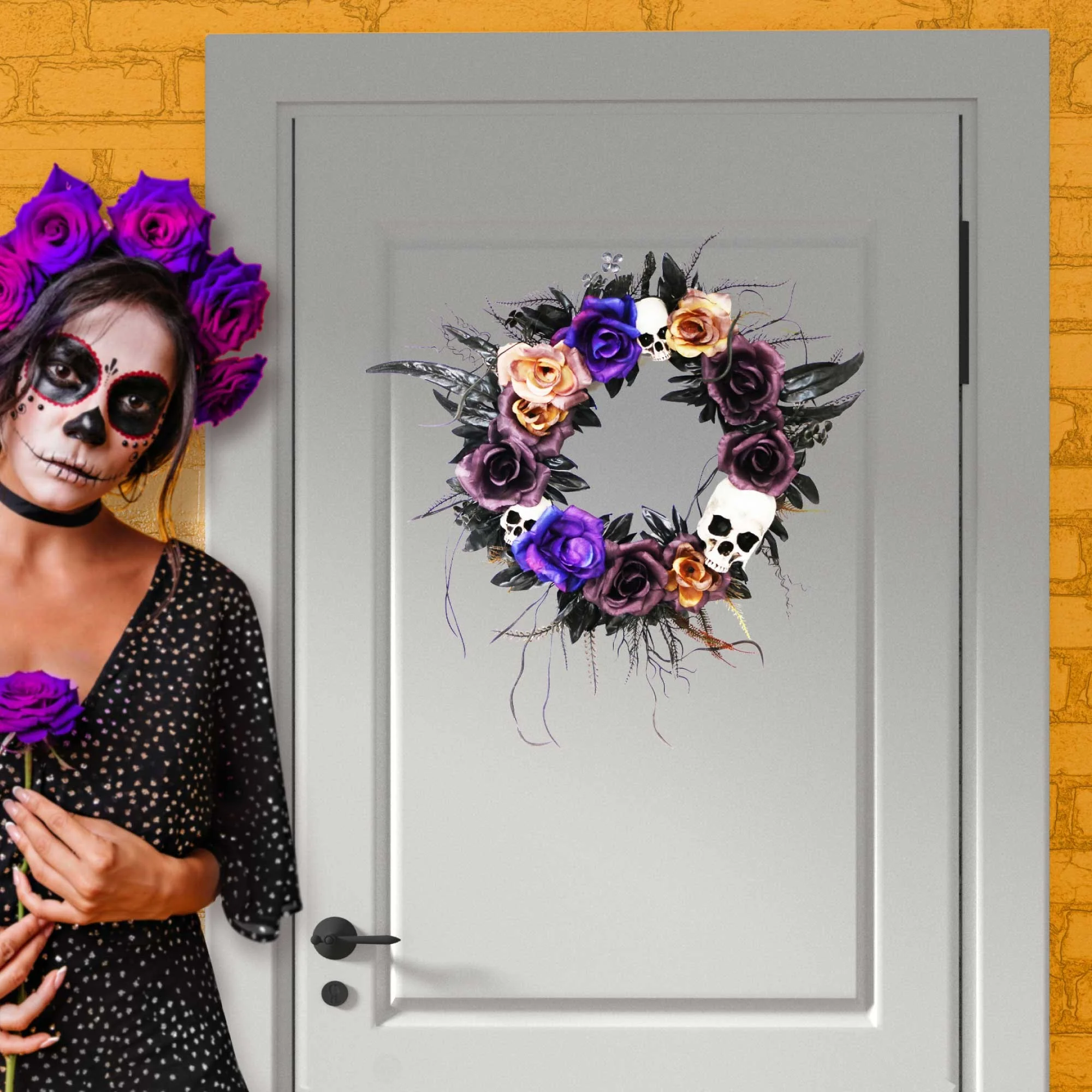 Halloween Wreath with Skulls - Image 2