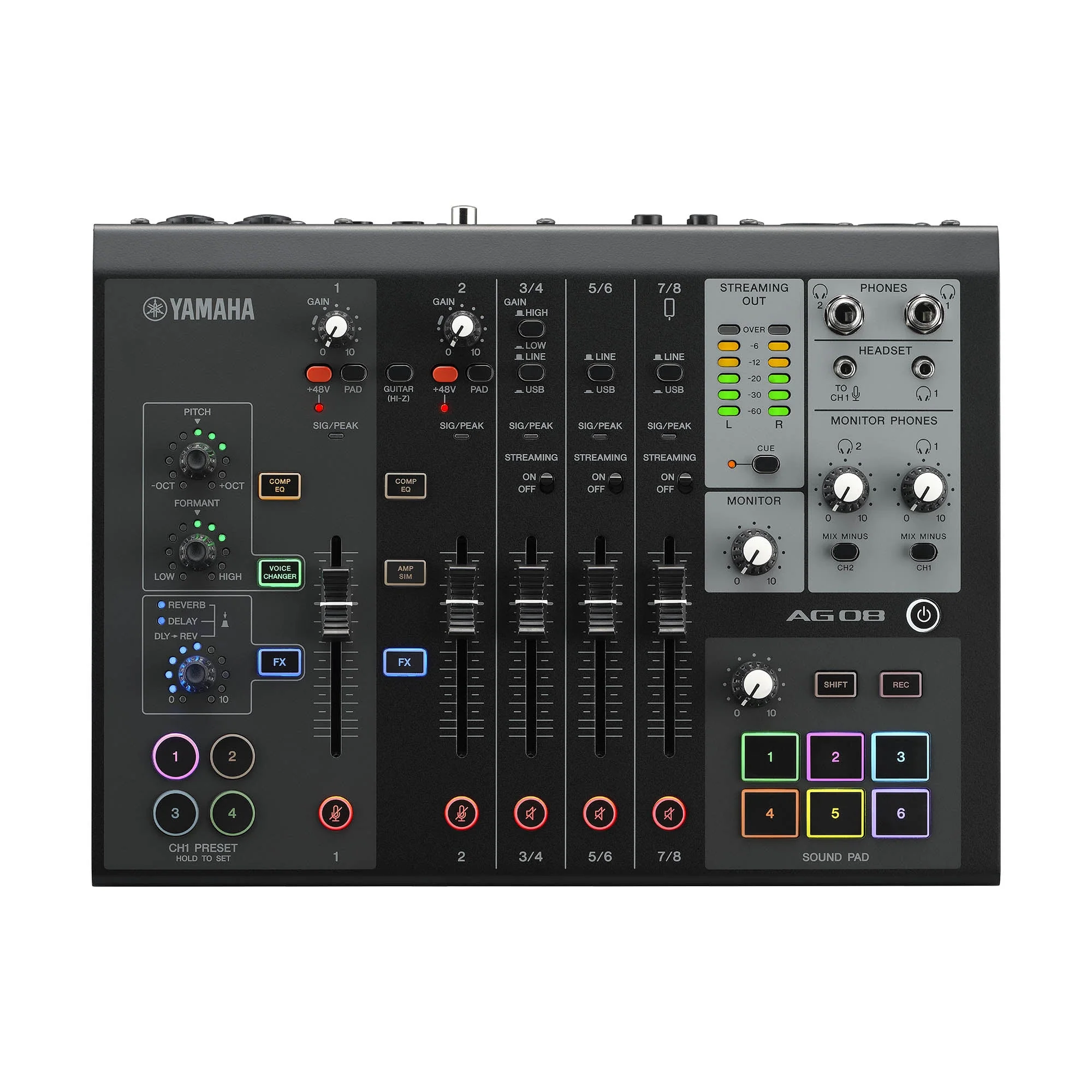 Yamaha AG08 (Black) All-in-One Streaming Station