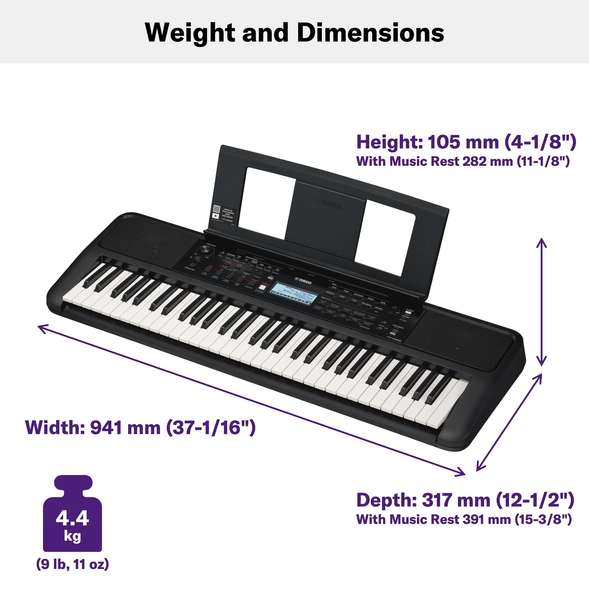 Yamaha PSRE383 Portable Keyboard - Image 4