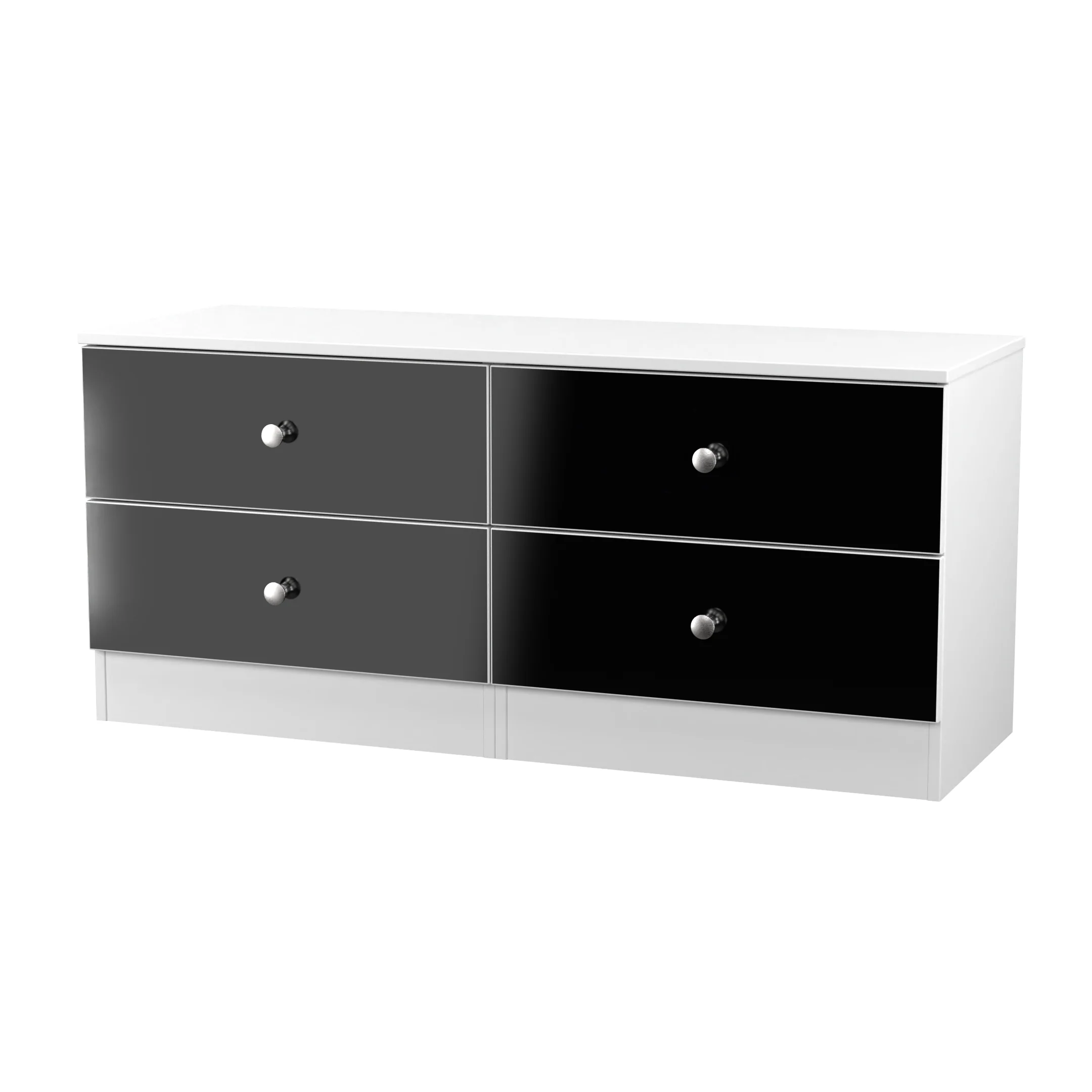 Yarmouth 4 Drawer Bed Box in Black & White Matt - Ready Assembled - Image 3