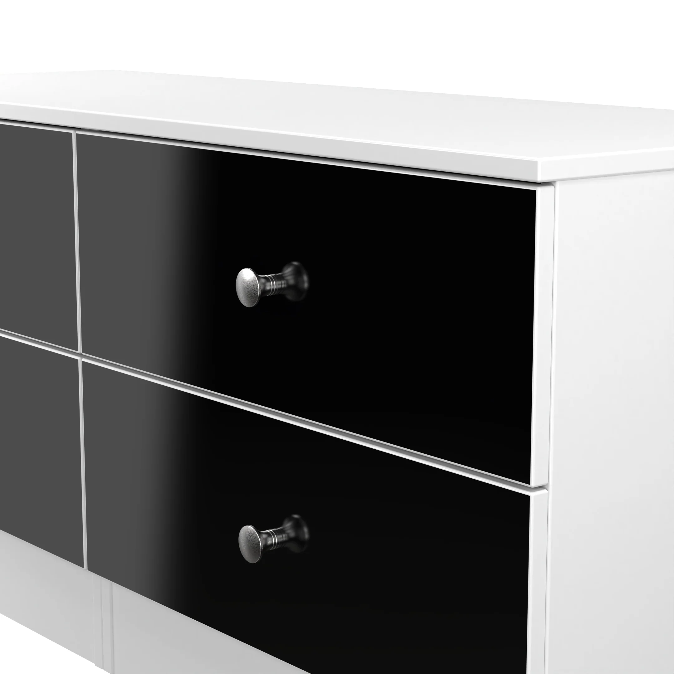 Yarmouth 4 Drawer Bed Box in Black & White Matt - Ready Assembled - Image 4