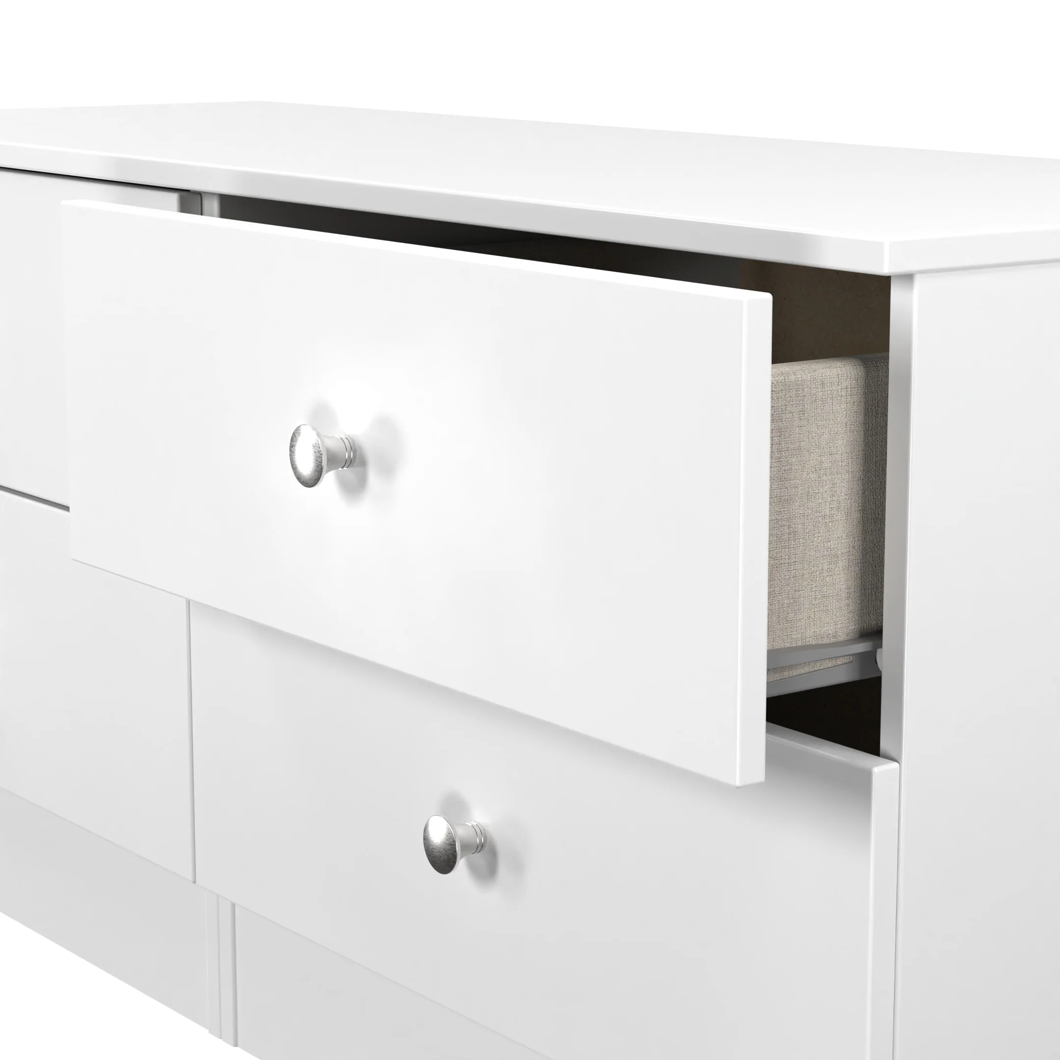 Yarmouth 4 Drawer Bed Box in White & White Matt - Ready Assembled - Image 5