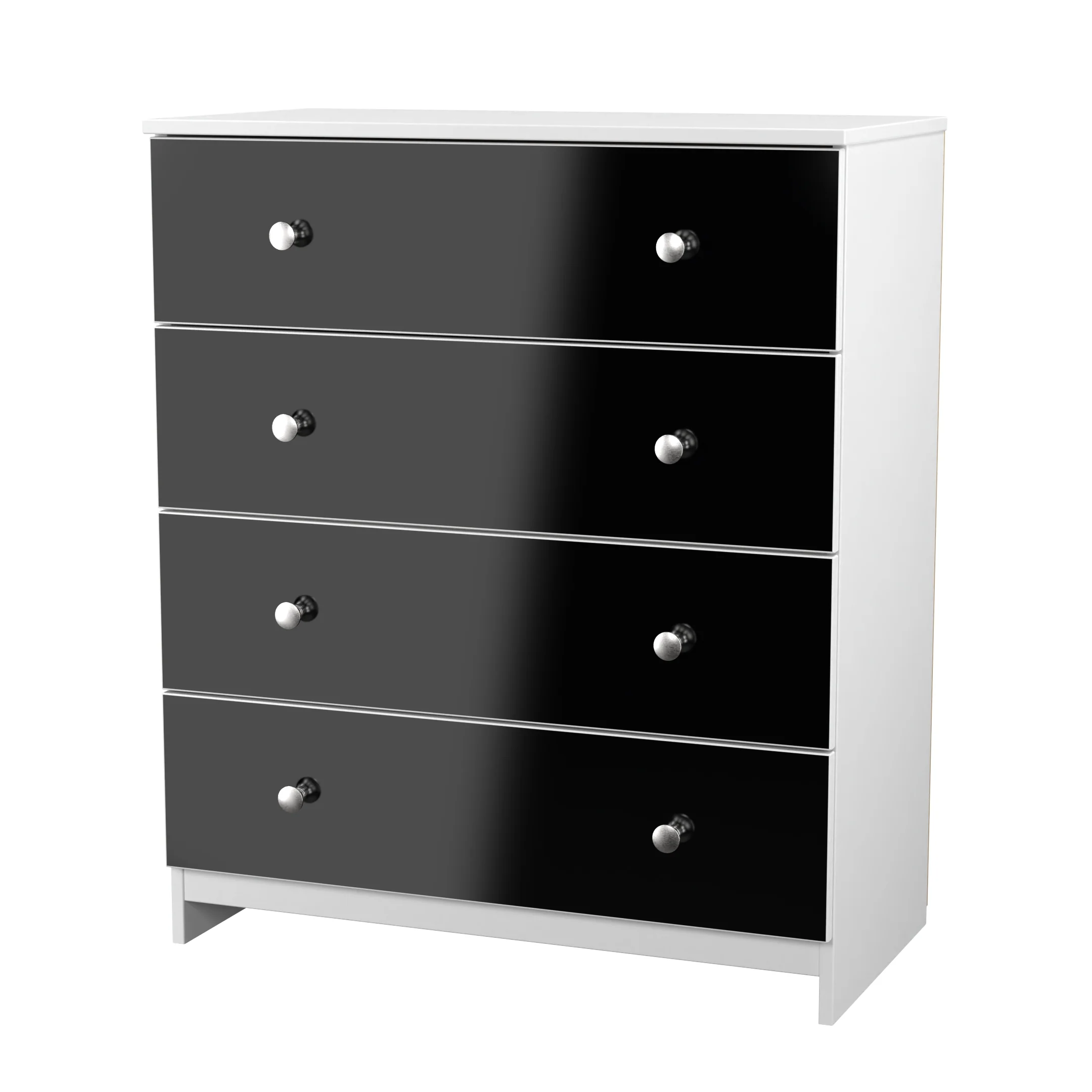 Yarmouth 4 Drawer Chest in Black & White Matt - Ready Assembled - Image 3
