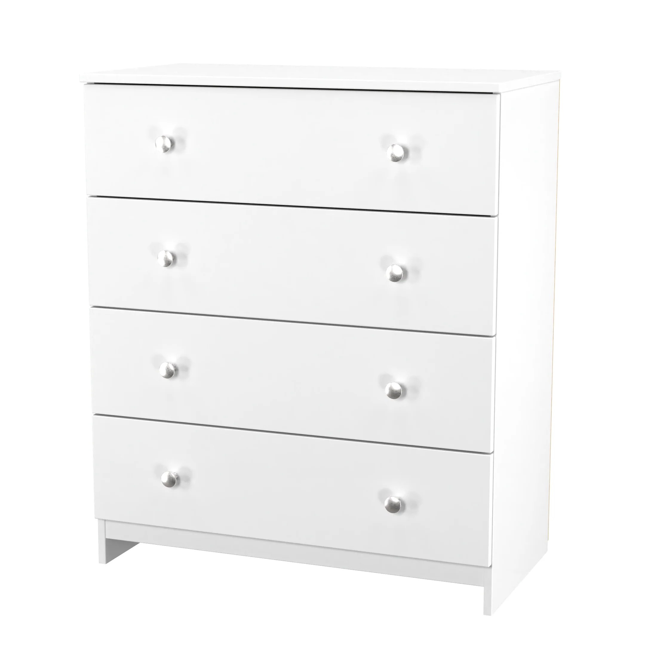 Yarmouth 4 Drawer Chest in White & White Matt - Ready Assembled - Image 4