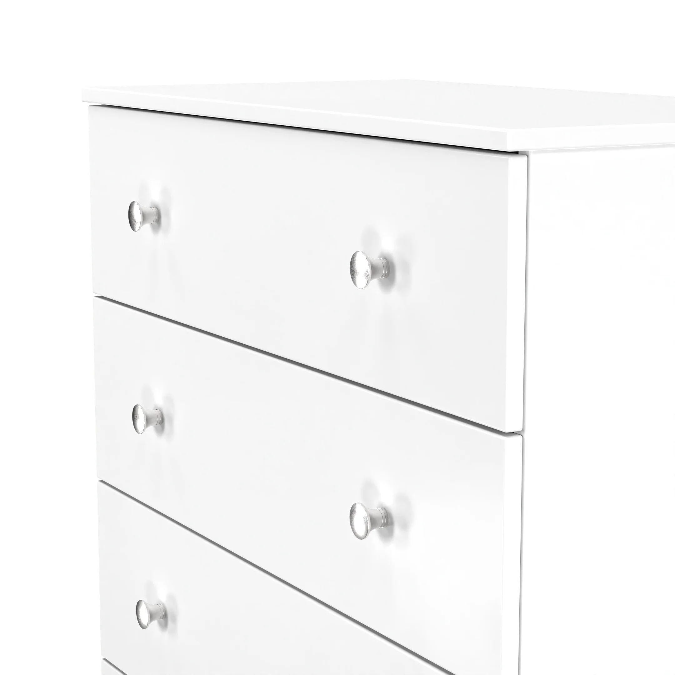 Yarmouth 4 Drawer Chest in White & White Matt - Ready Assembled - Image 5