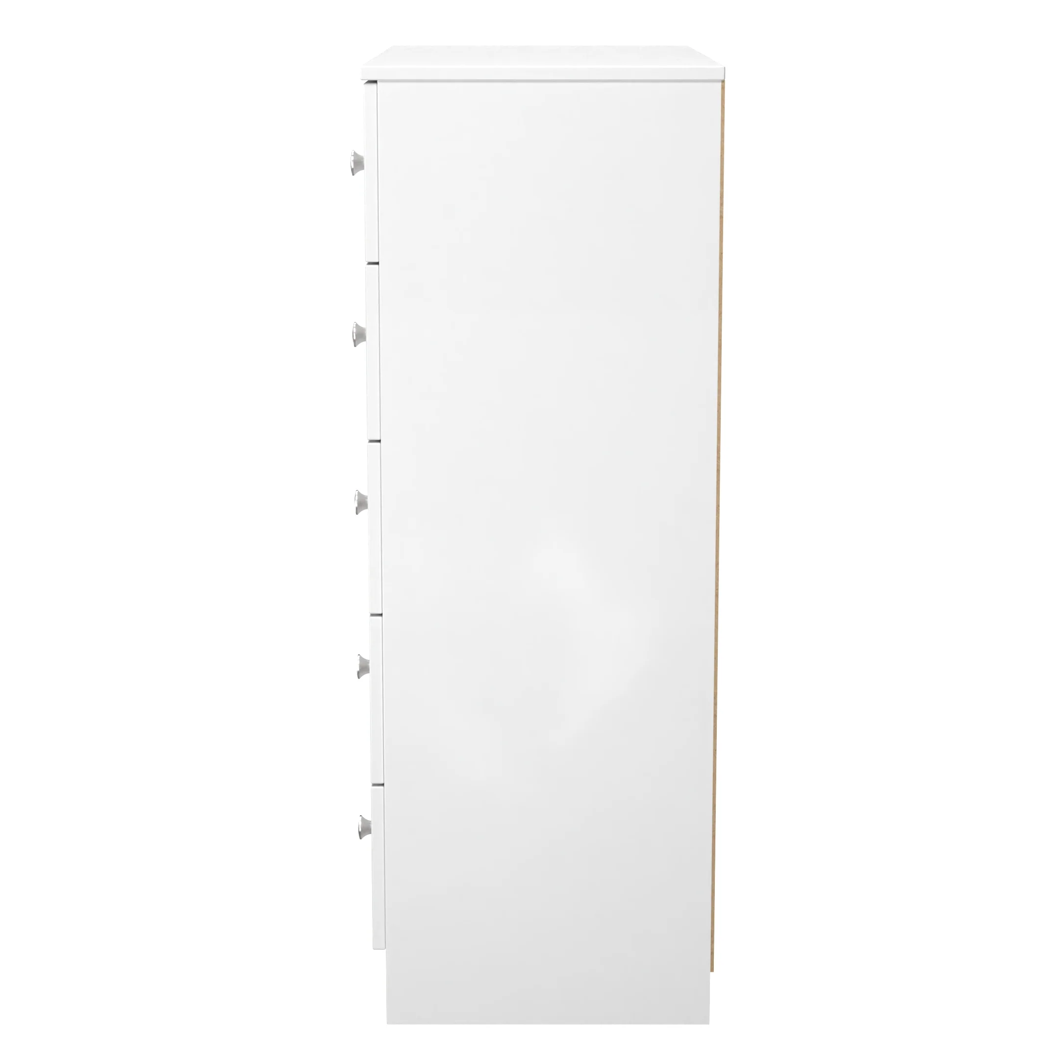 Yarmouth 5 Drawer Chest in White & White Matt - Ready Assembled - Image 3