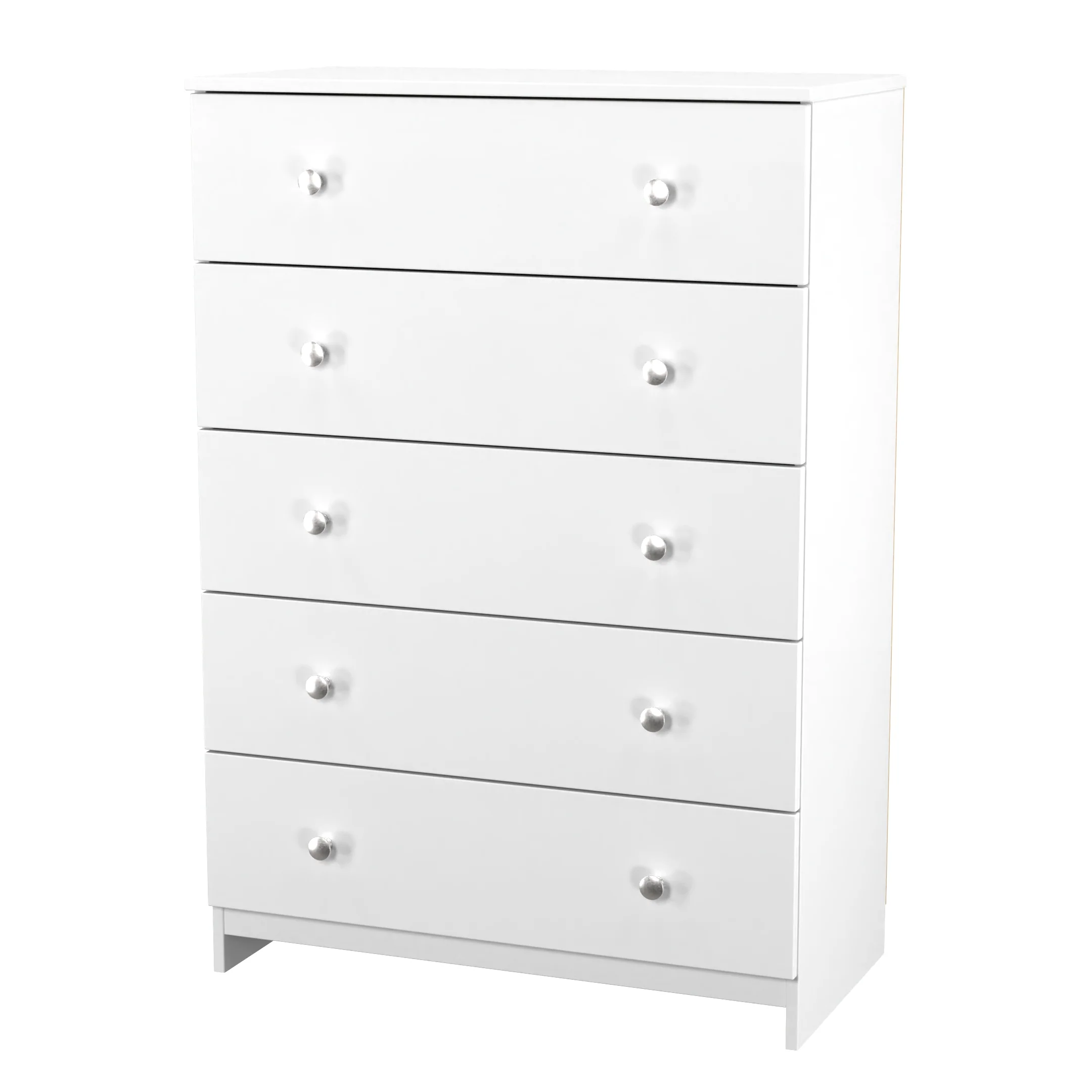 Yarmouth 5 Drawer Chest in White & White Matt - Ready Assembled - Image 4