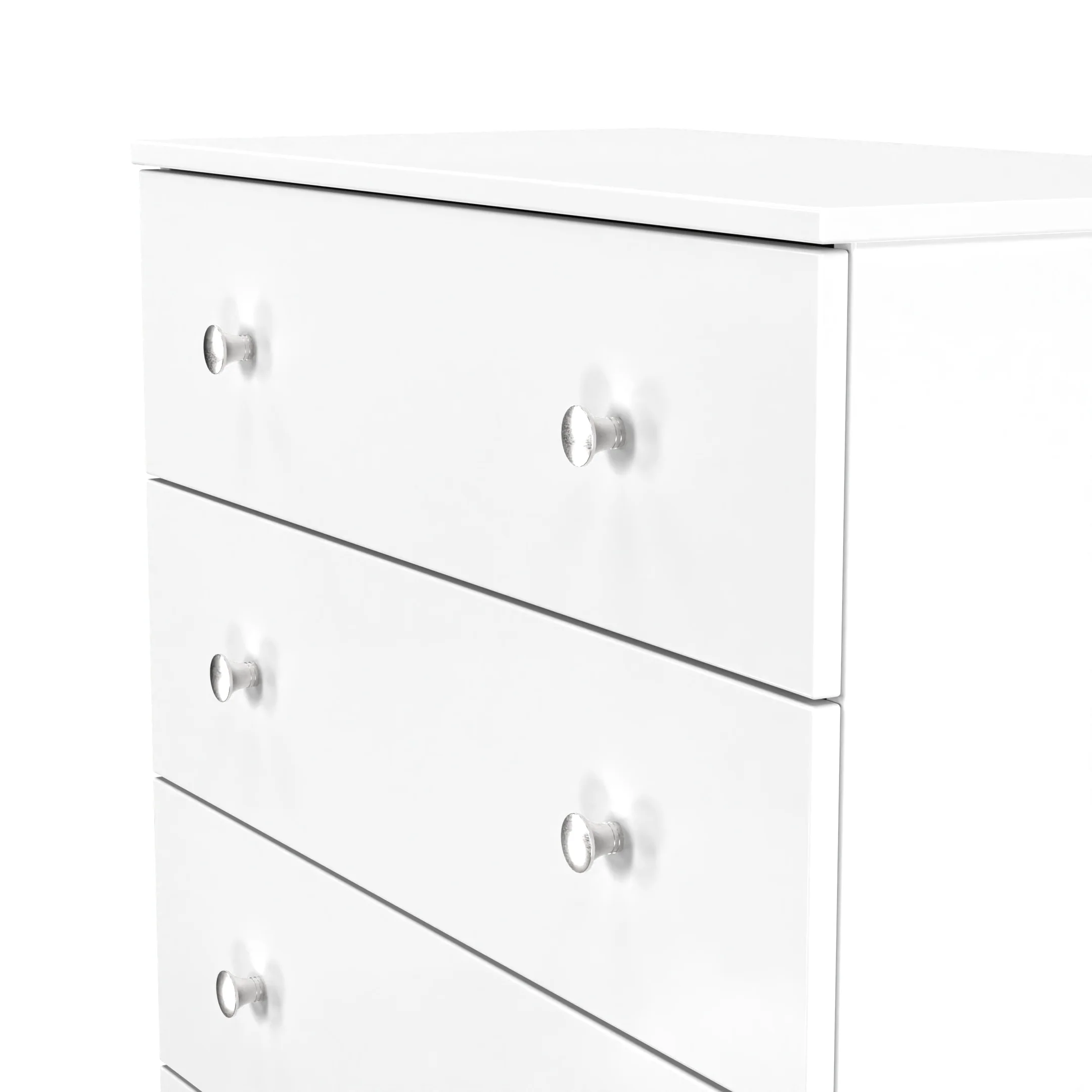 Yarmouth 5 Drawer Chest in White & White Matt - Ready Assembled - Image 5