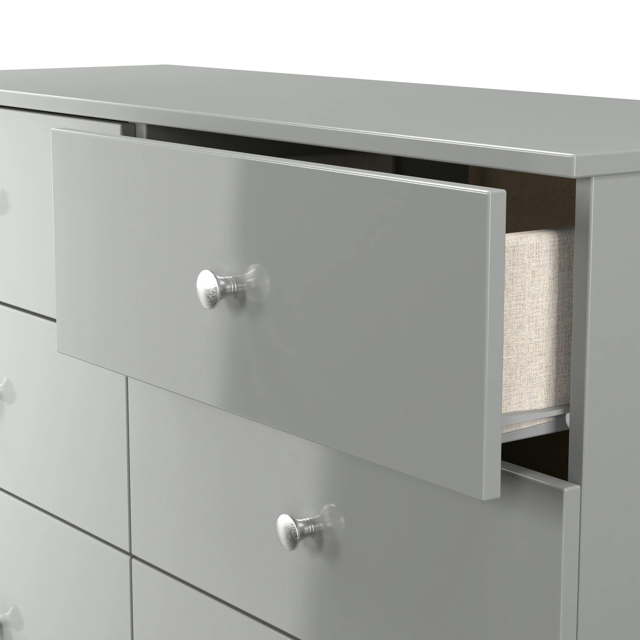 Yarmouth 6 Drawer Midi Chest in Uniform Grey & Dusk Grey - Ready Assembled - Image 5
