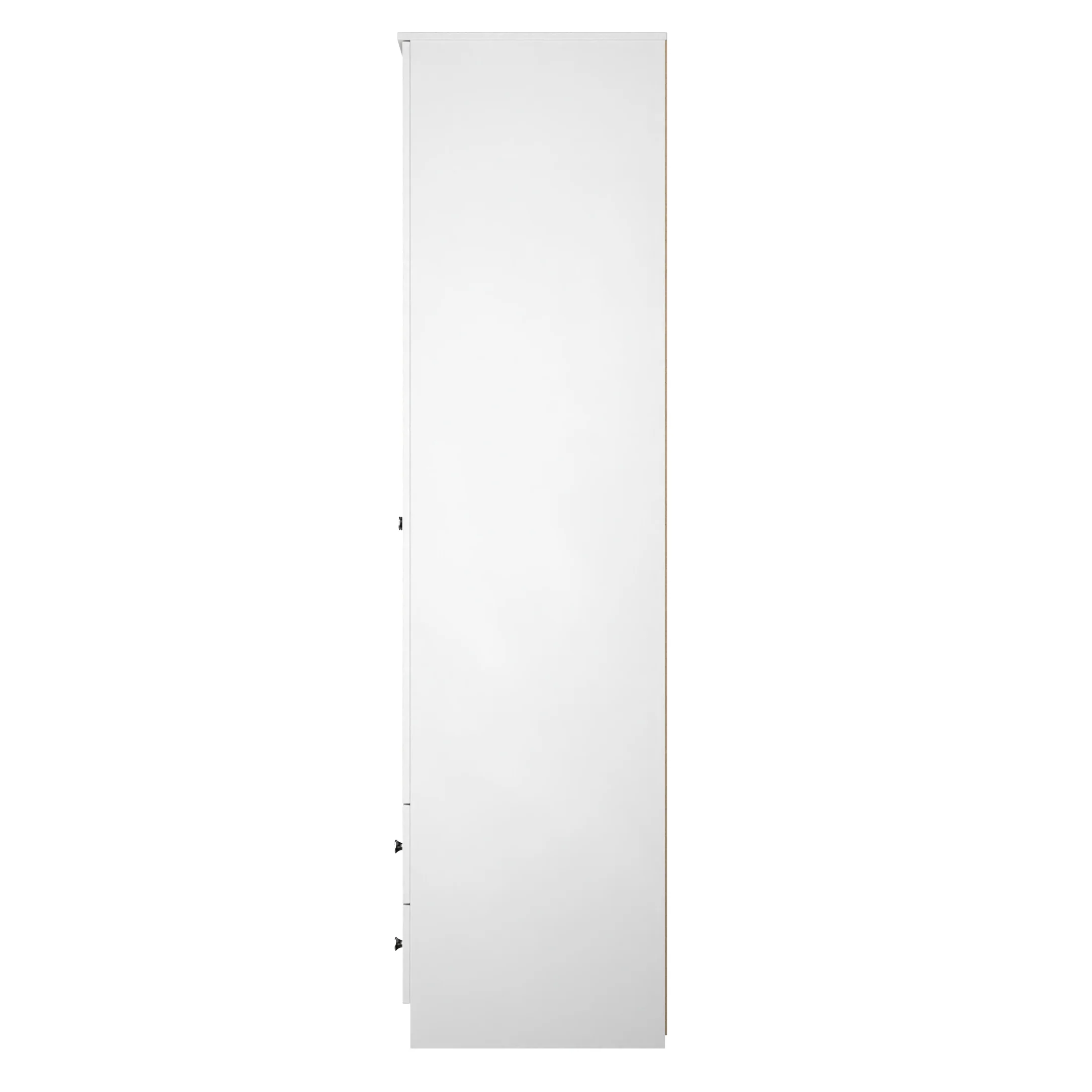Yarmouth Tall 2 Drawer Wardrobe in Black & White Matt - Ready Assembled - Image 2
