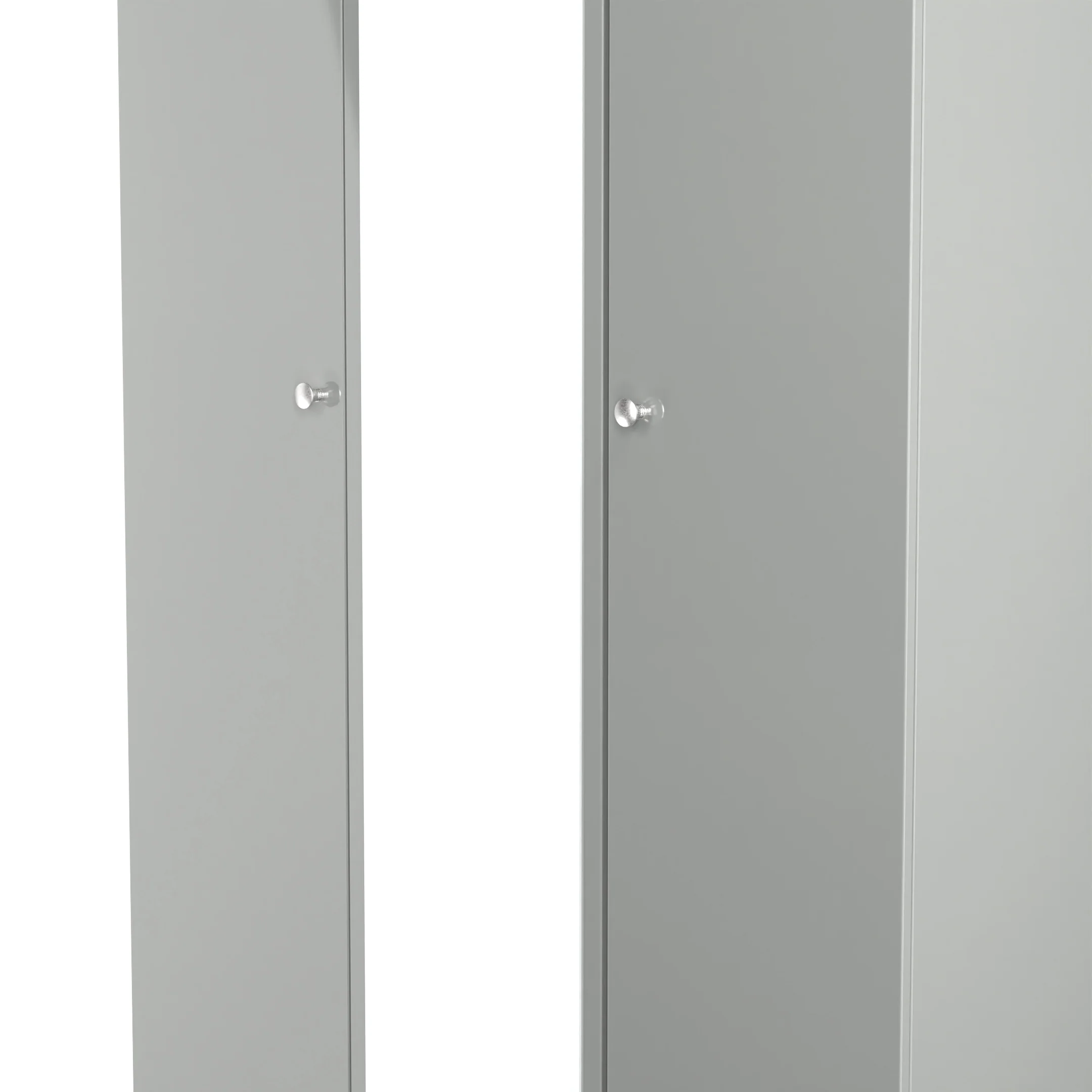 Yarmouth Tall Triple Mirrored Wardrobe in Uniform Grey & Dusk Grey - Ready Assembled - Image 4