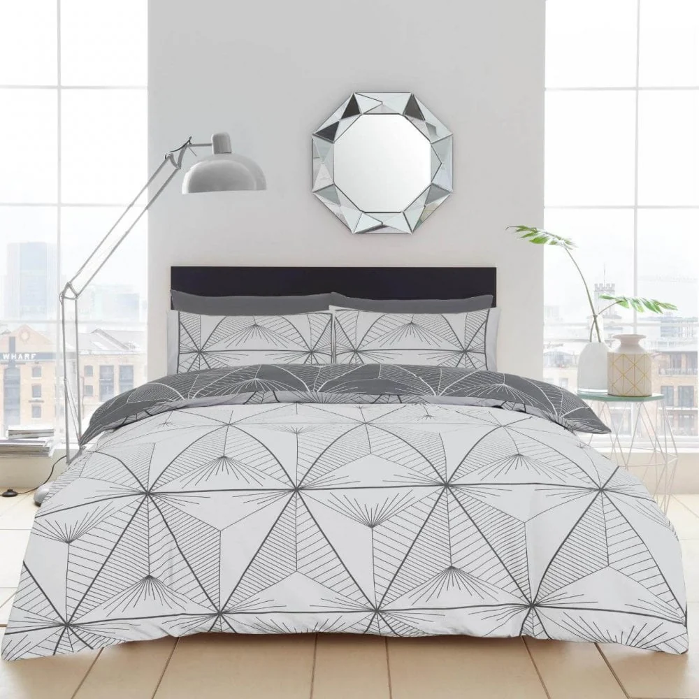 Zander Duvet Cover Bedding Set - Grey