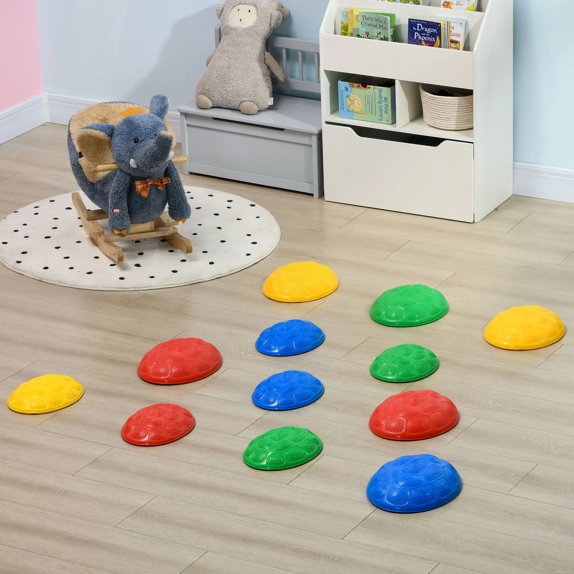 ZONEKIZ 8PCs Balance River Stones w/ Non-Slip Mats for Ages 3-8 Years - Image 7