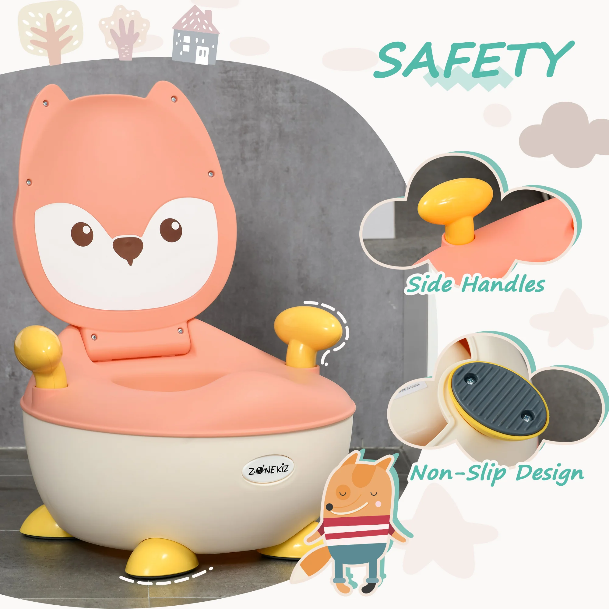 ZONEKIZ Infant Potty Training Toilet With Splash Guard - Image 3