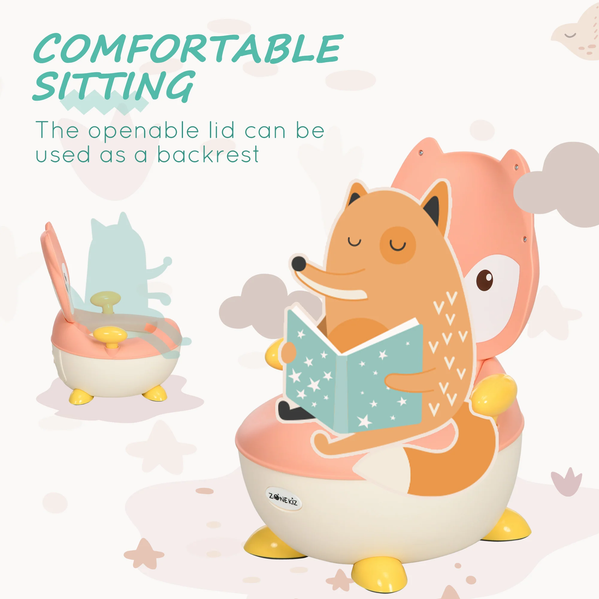ZONEKIZ Infant Potty Training Toilet With Splash Guard - Image 7
