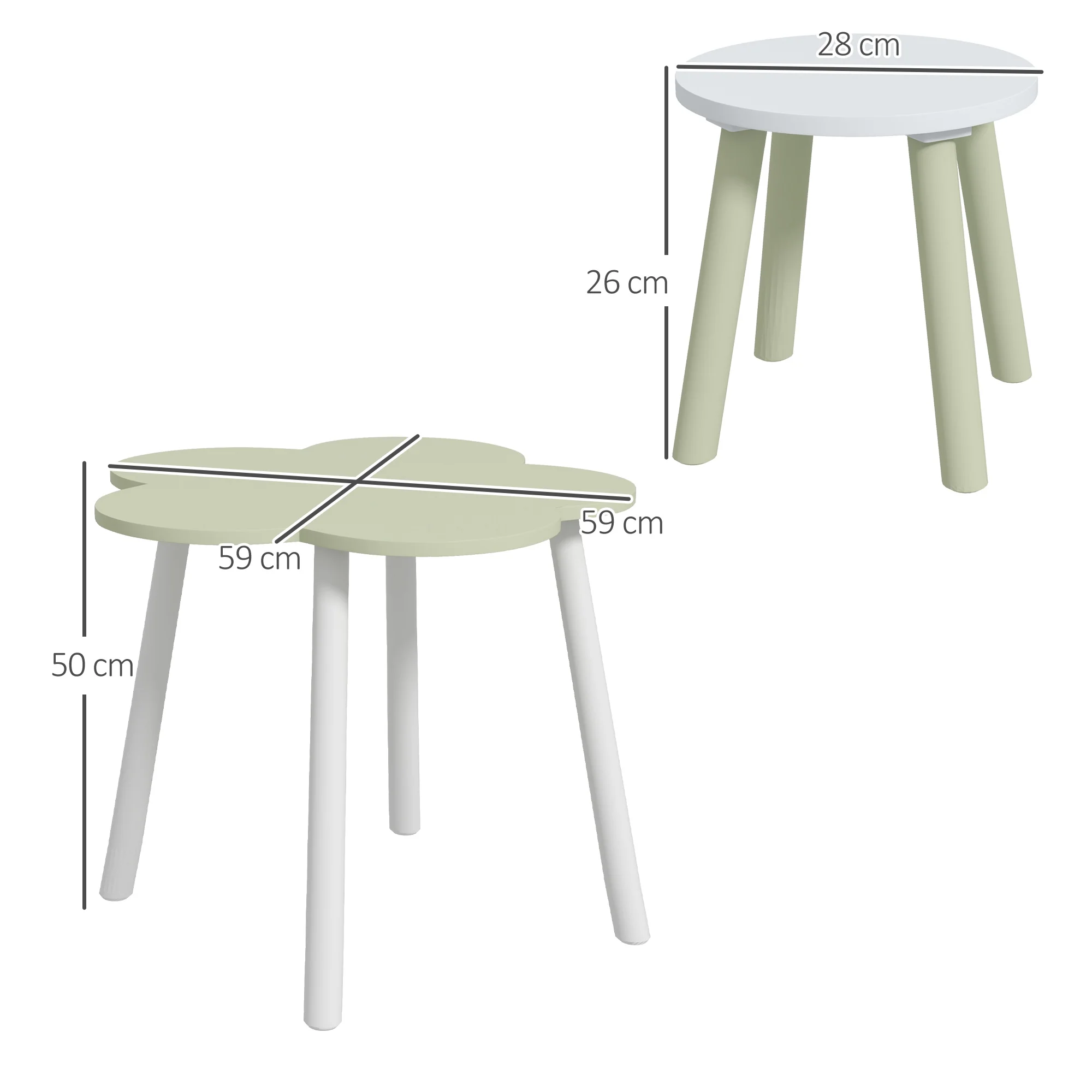 ZONEKIZ Kids Table and Chair Set, Flower Design, for Ages 2-5 Years - Yellow - Image 5